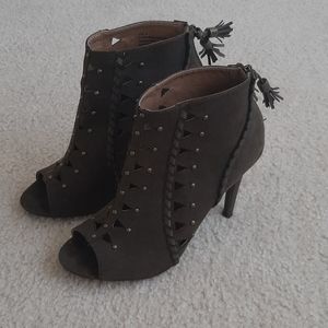 New York and Company Green studded cut out booties